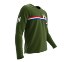 MTB BMX Cycling Jersey Long Sleeve Code Panama Green for Men and Women