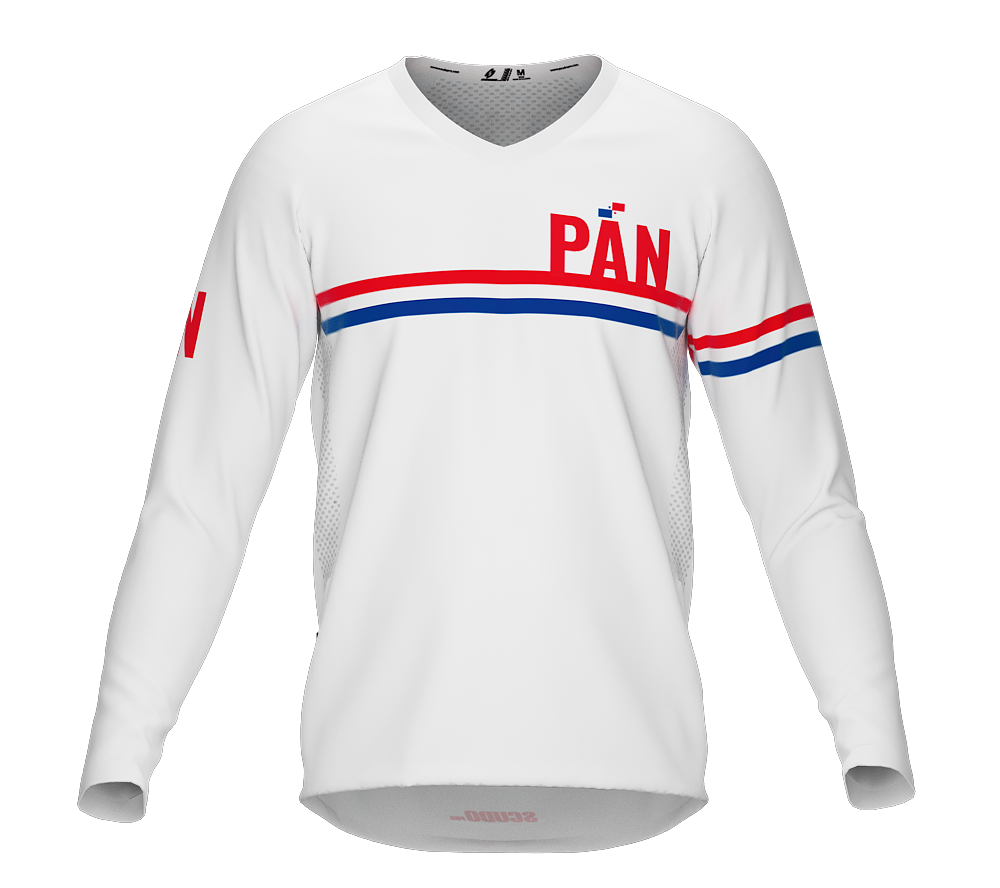MTB BMX Cycling Jersey Long Sleeve Code Panama White for Men and Women