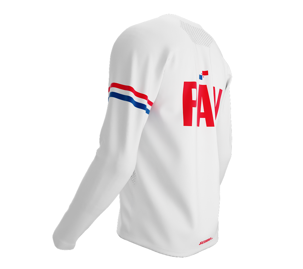 MTB BMX Cycling Jersey Long Sleeve Code Panama White for Men and Women