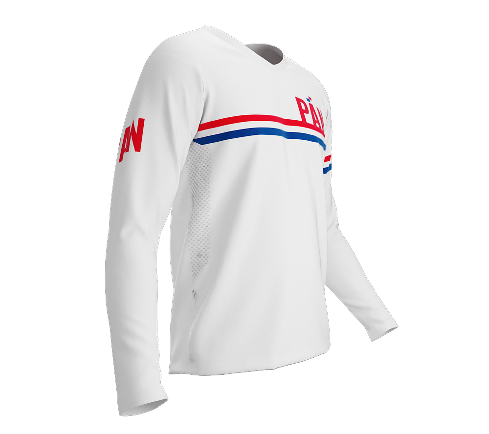 MTB BMX Cycling Jersey Long Sleeve Code Panama White for Men and Women