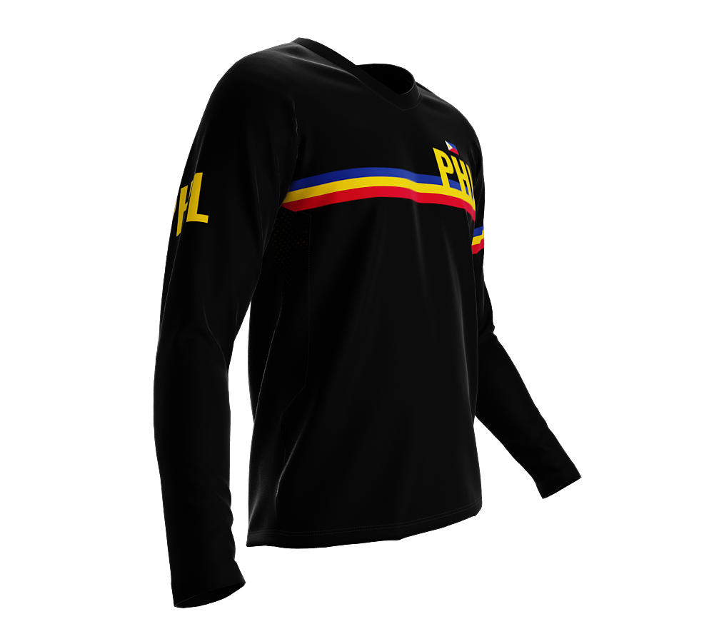 MTB BMX Cycling Jersey Long Sleeve Code Philippines Black for Men and Women