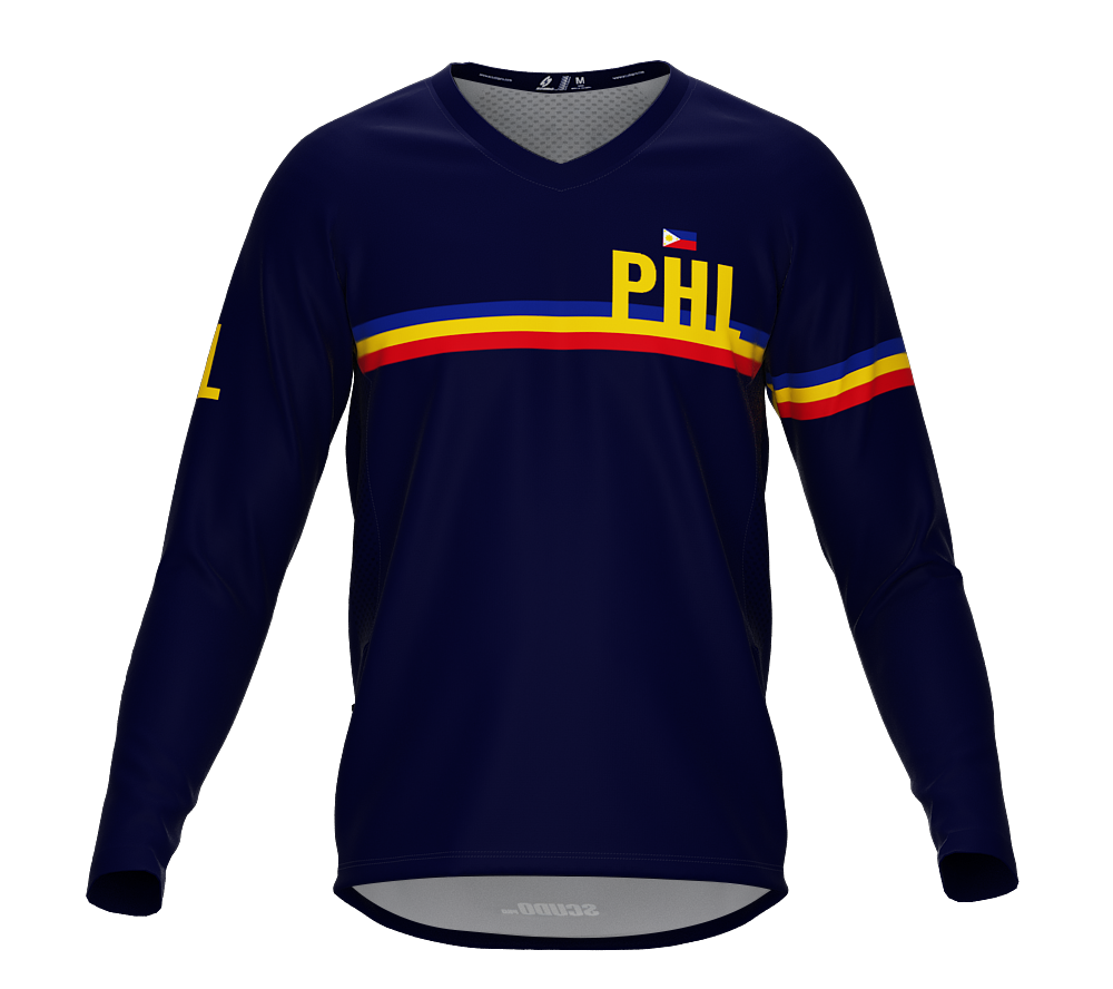 MTB BMX Cycling Jersey Long Sleeve Code Philippines Blue for Men and Women