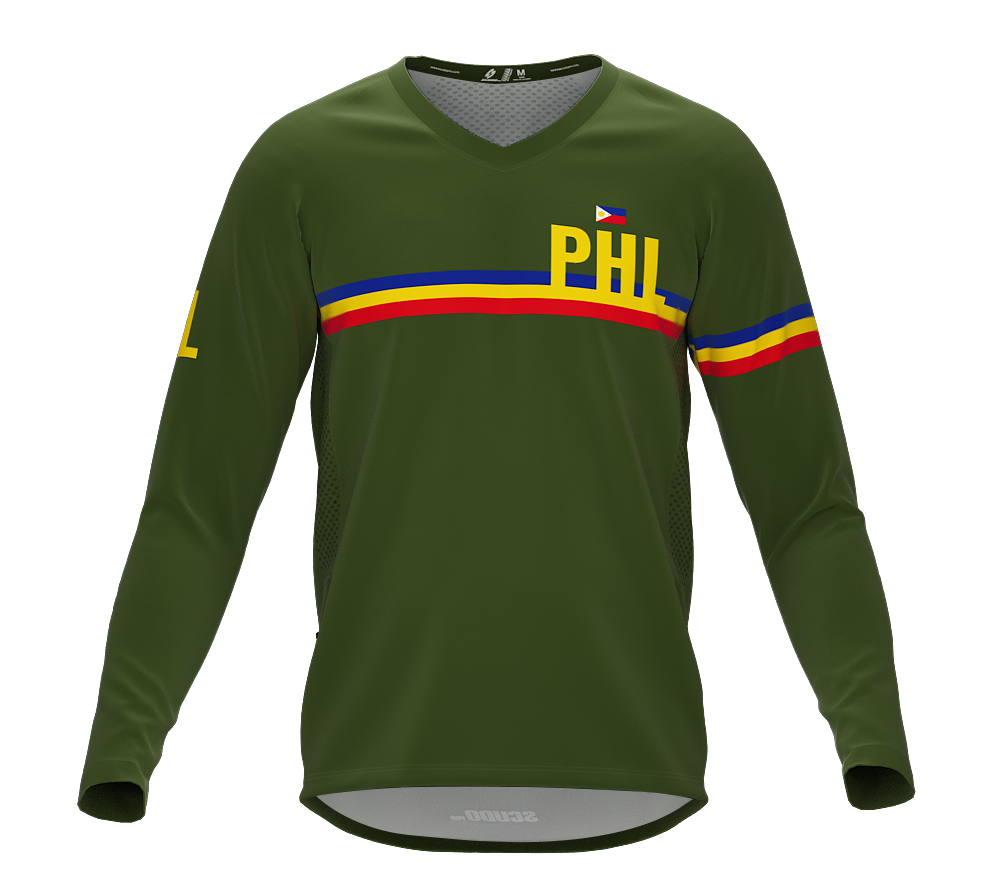 MTB BMX Cycling Jersey Long Sleeve Code Philippines Green for Men and Women