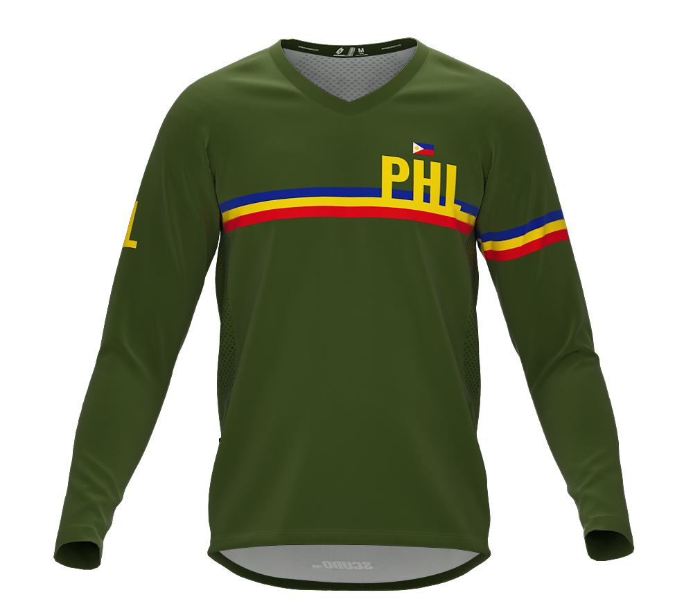 MTB BMX Cycling Jersey Long Sleeve Code Philippines Green for Men and Women
