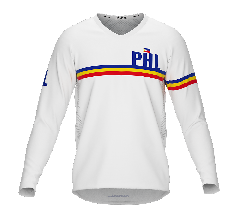 MTB BMX Cycling Jersey Long Sleeve Code Philippines White for Men and Women