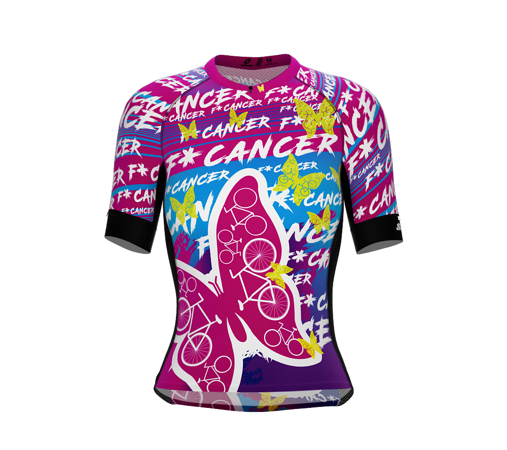 F*ck Cancer | Pro Fit | Short Sleeve Cycling | Full Zip