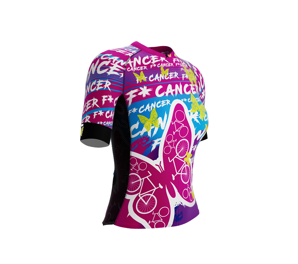F*ck Cancer | Pro Fit | Short Sleeve Cycling | Full Zip