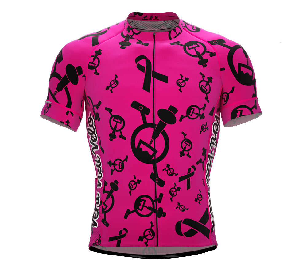 Tap and Pedal  Black logos - Pink | PRO-Fit  | Short Sleeve Cycling Jersey | Men and Women