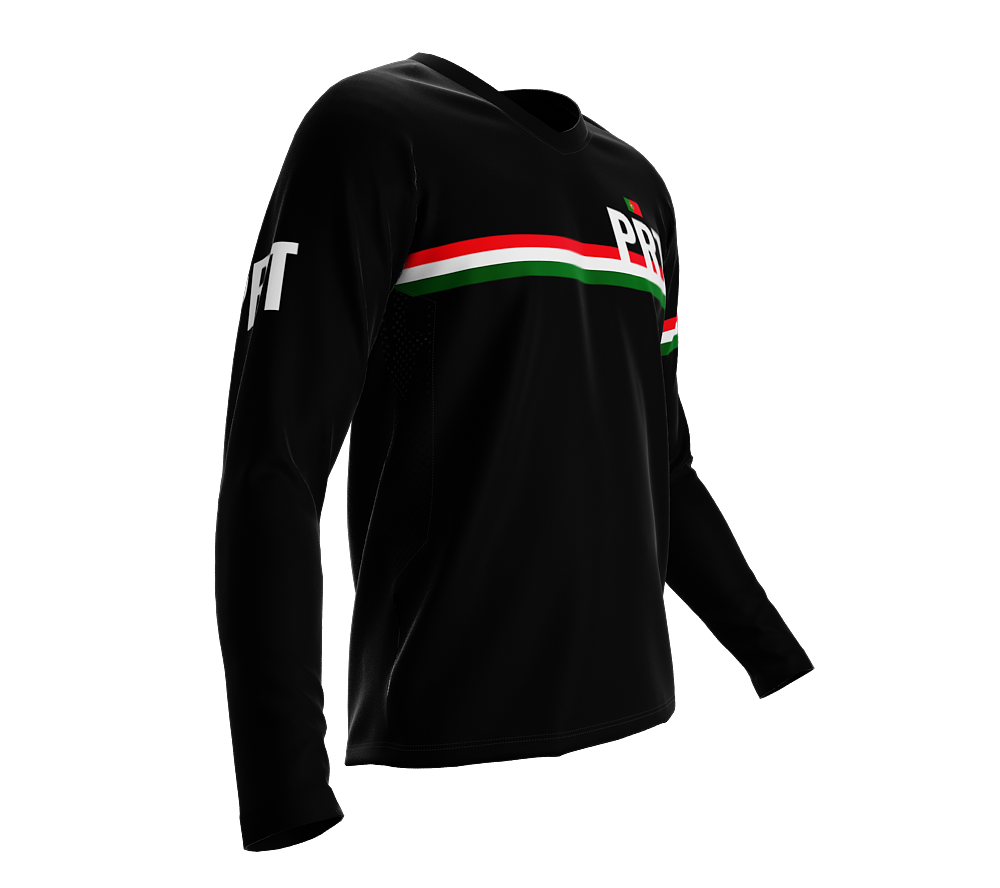 MTB BMX Cycling Jersey Long Sleeve Code Portugal Black for Men and Women