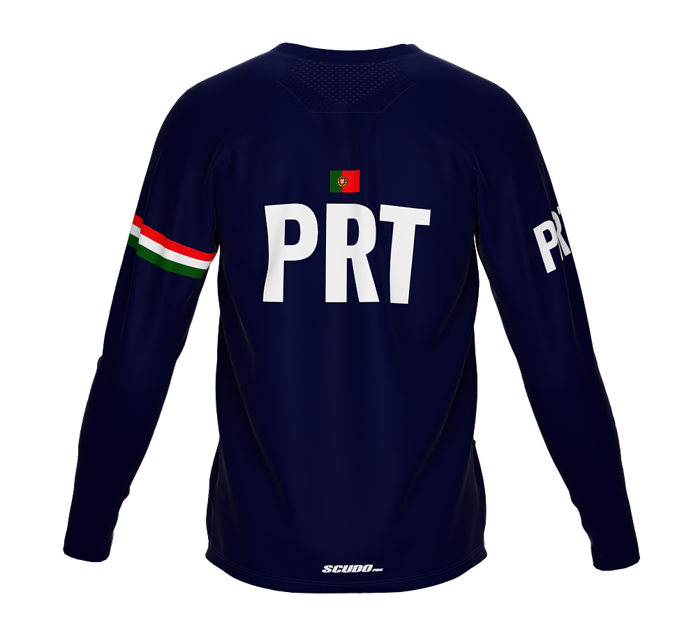 MTB BMX Cycling Jersey Long Sleeve Code Portugal Blue for Men and Women