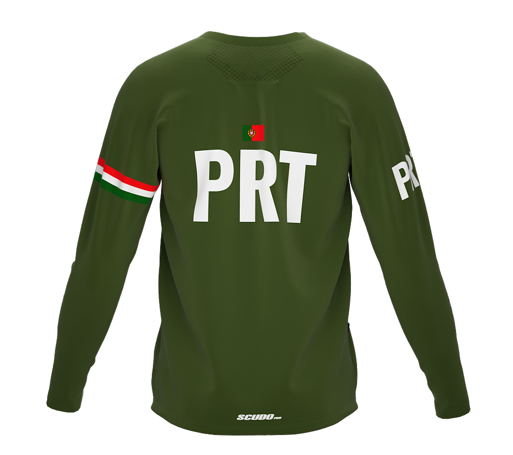 MTB BMX Cycling Jersey Long Sleeve Code Portugal Green for Men and Women
