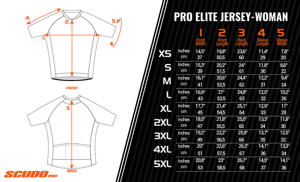 Elite jersey 2024 size chart