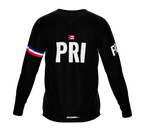 MTB BMX Cycling Jersey Long Sleeve Code Puerto Rico Black for Men and Women