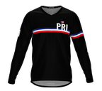 MTB BMX Cycling Jersey Long Sleeve Code Puerto Rico Black for Men and Women