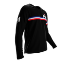 MTB BMX Cycling Jersey Long Sleeve Code Puerto Rico Black for Men and Women