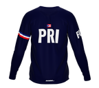 MTB BMX Cycling Jersey Long Sleeve Code Puerto Rico Blue for Men and Women