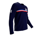 MTB BMX Cycling Jersey Long Sleeve Code Puerto Rico Blue for Men and Women