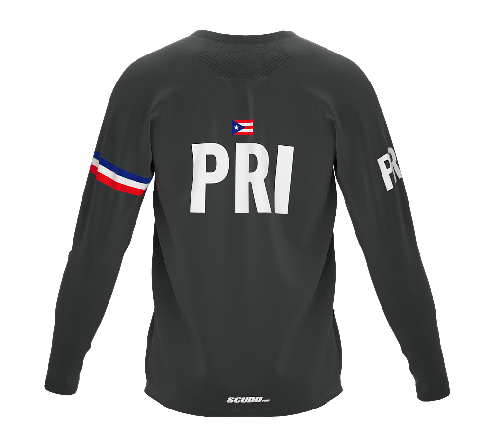 MTB BMX Cycling Jersey Long Sleeve Code Puerto Rico Gray for Men and Women
