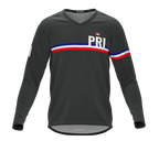 MTB BMX Cycling Jersey Long Sleeve Code Puerto Rico Gray for Men and Women