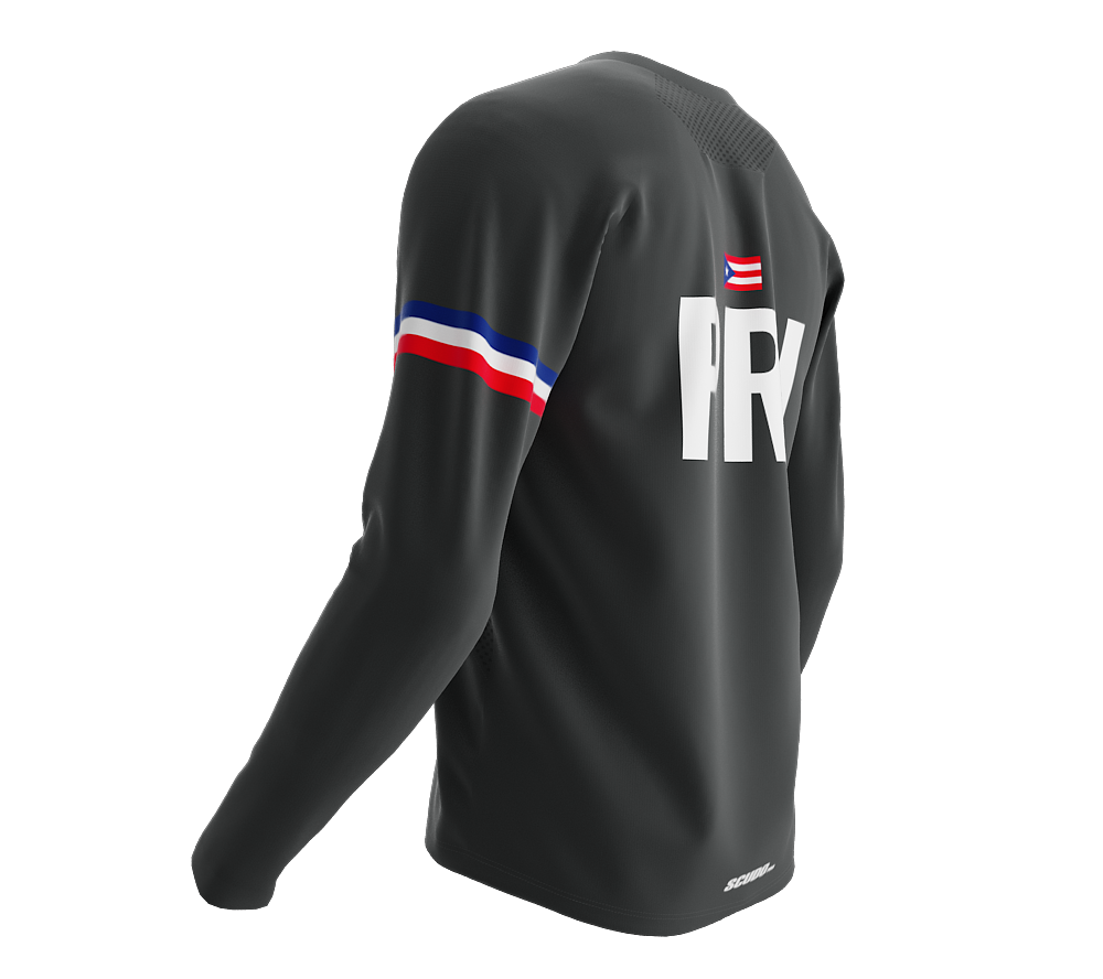 MTB BMX Cycling Jersey Long Sleeve Code Puerto Rico Gray for Men and Women