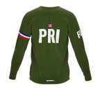 MTB BMX Cycling Jersey Long Sleeve Code Puerto Rico Green for Men and Women