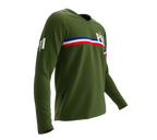 MTB BMX Cycling Jersey Long Sleeve Code Puerto Rico Green for Men and Women