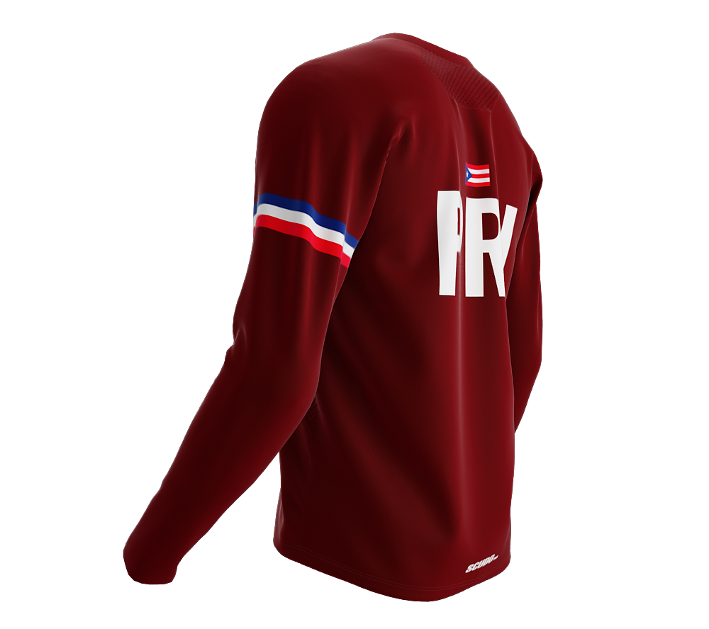 MTB BMX Cycling Jersey Long Sleeve Code Puerto Rico Vine for Men and Women