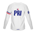 MTB BMX Cycling Jersey Long Sleeve Code Puerto Rico White for Men and Women