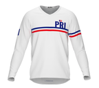 MTB BMX Cycling Jersey Long Sleeve Code Puerto Rico White for Men and Women