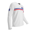 MTB BMX Cycling Jersey Long Sleeve Code Puerto Rico White for Men and Women