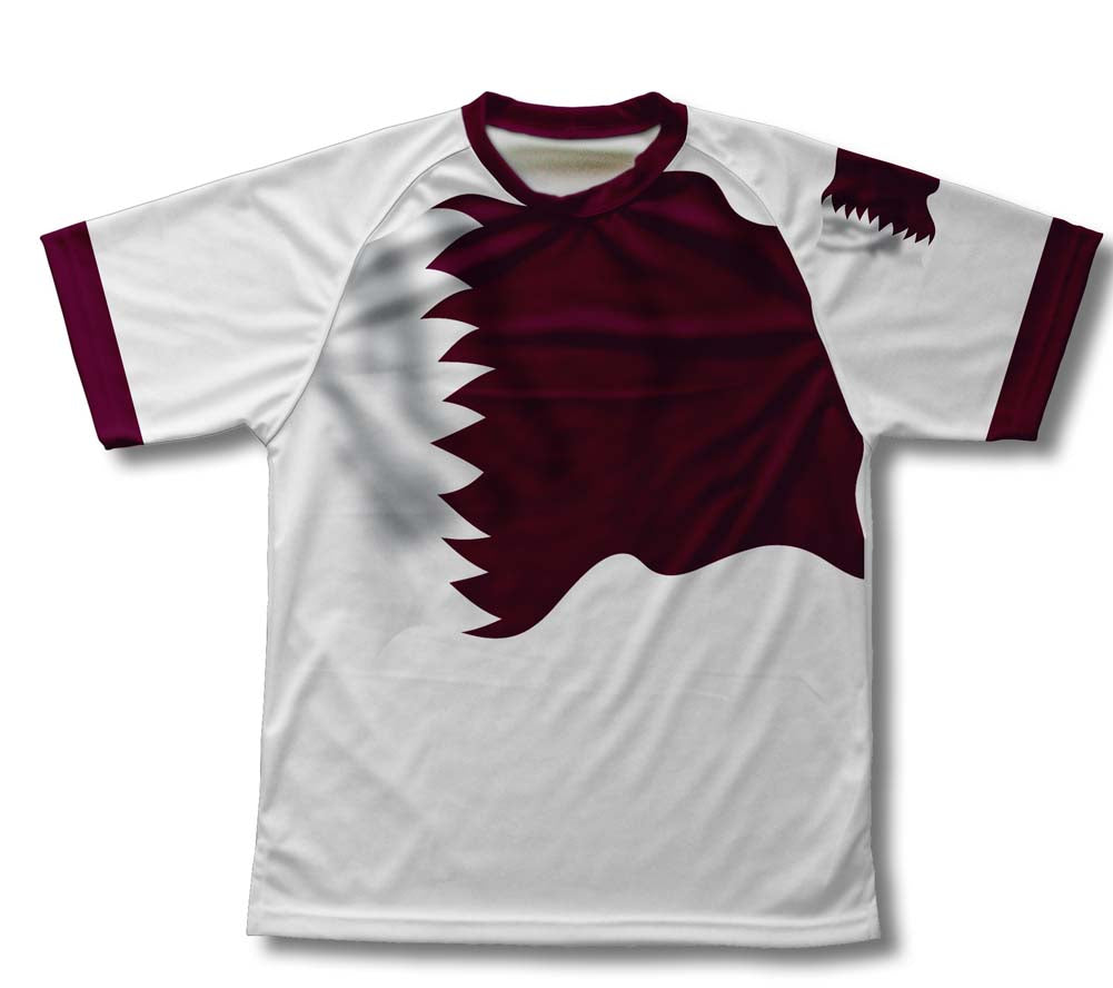 Qatar Flag Technical T-Shirt for Men and Women