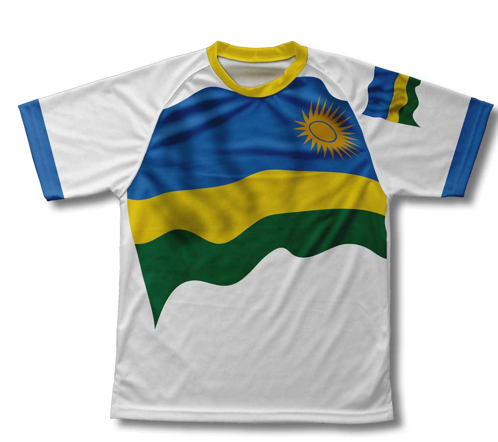 Rwanda Flag Technical T-Shirt for Men and Women