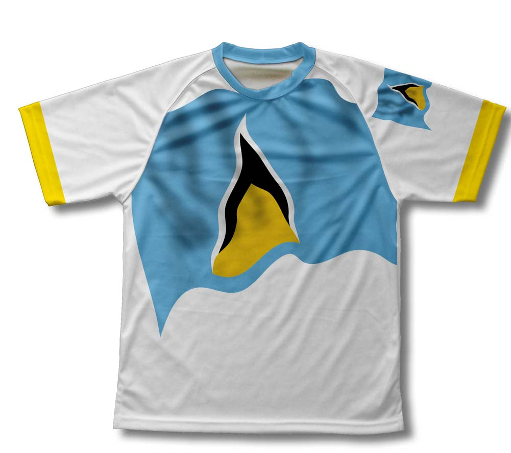 Saint Lucia Flag Technical T-Shirt for Men and Women