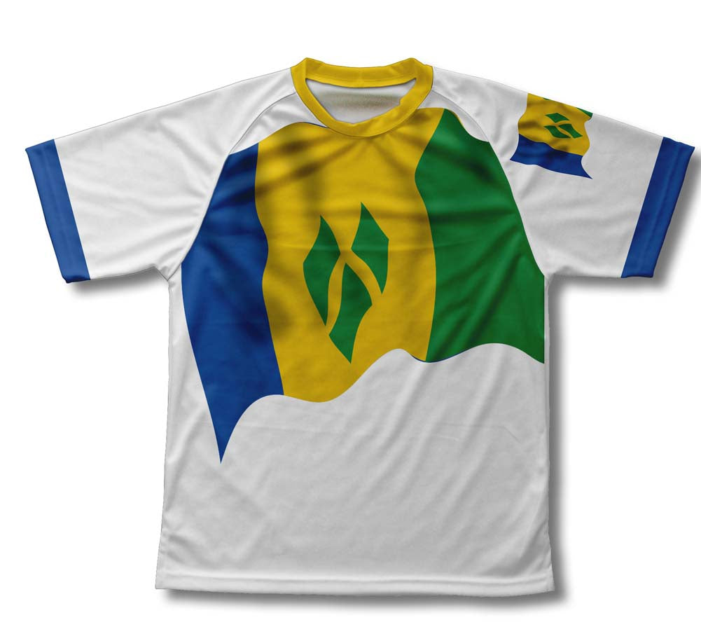 Saint Vincent An The Grenadines Flag Technical T-Shirt for Men and Women