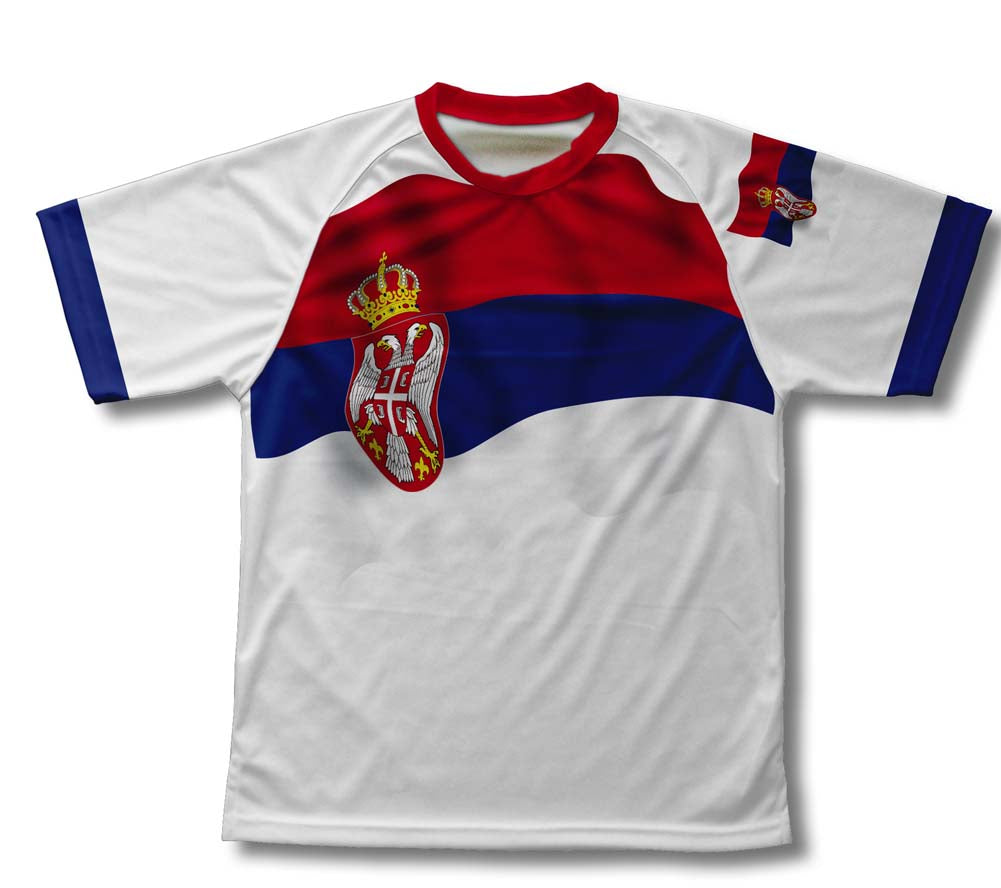 Serbia Flag Technical T-Shirt for Men and Women