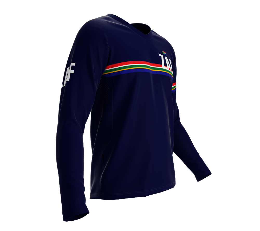 MTB BMX Cycling Jersey Long Sleeve Code South Africa Blue for Men and Women