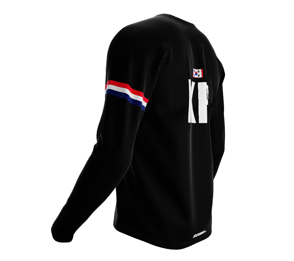 MTB BMX Cycling Jersey Long Sleeve Code South Korea White for Men and Women