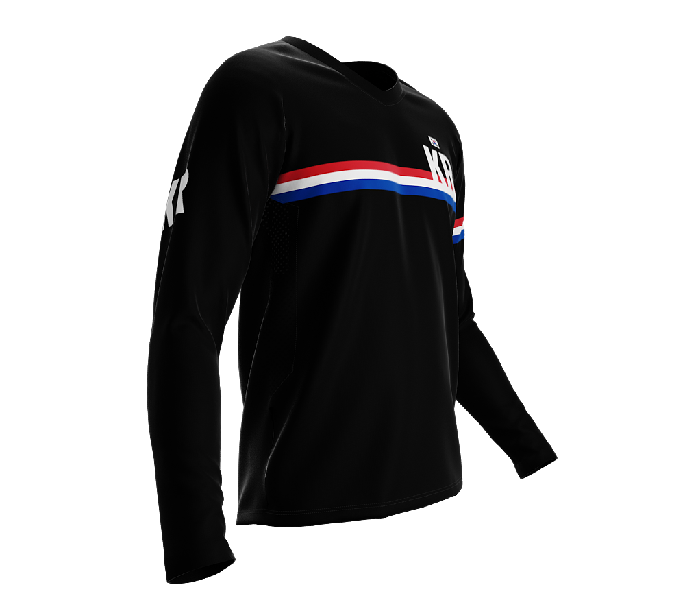 MTB BMX Cycling Jersey Long Sleeve Code South Korea White for Men and Women