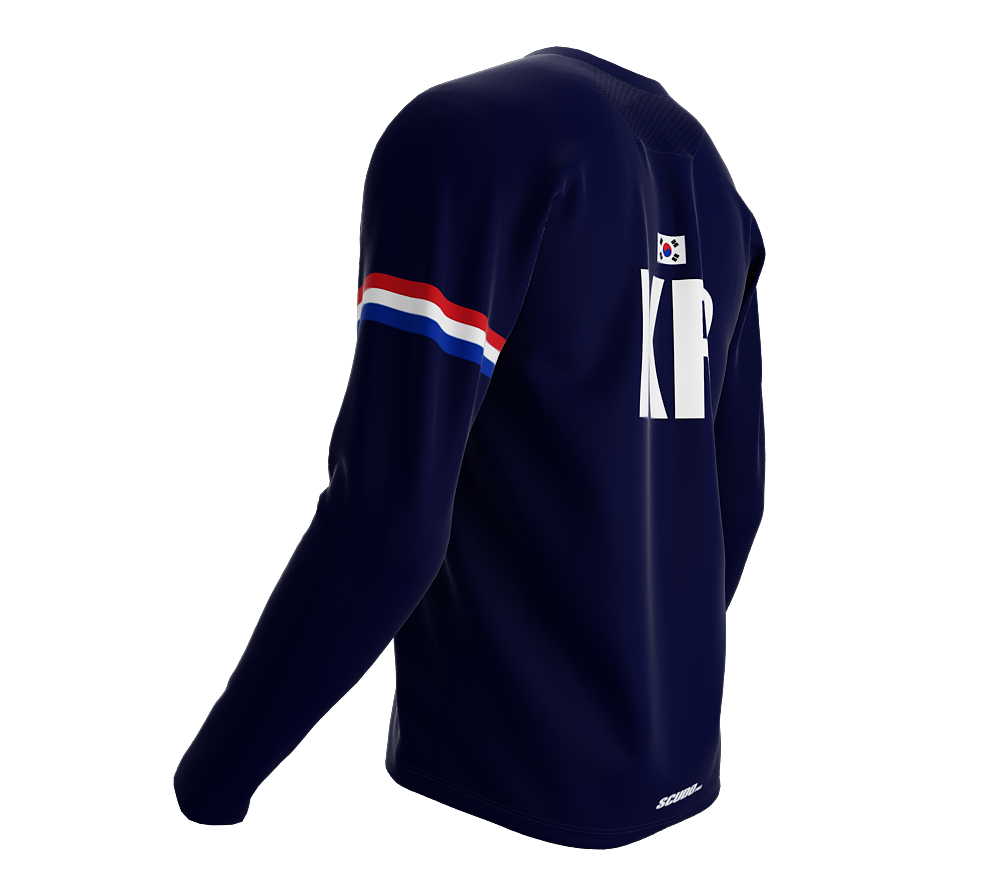 MTB BMX Cycling Jersey Long Sleeve Code South Korea White for Men and Women