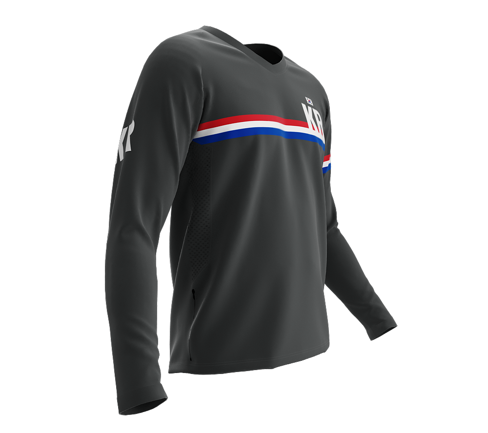 MTB BMX Cycling Jersey Long Sleeve Code South Korea Gray for Men and Women