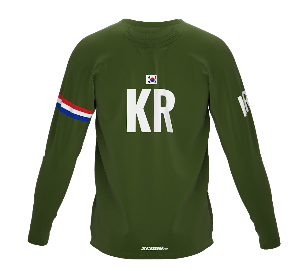 MTB BMX Cycling Jersey Long Sleeve Code South Korea Green for Men and Women