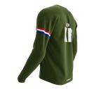 MTB BMX Cycling Jersey Long Sleeve Code South Korea Green for Men and Women