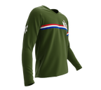 MTB BMX Cycling Jersey Long Sleeve Code South Korea Green for Men and Women