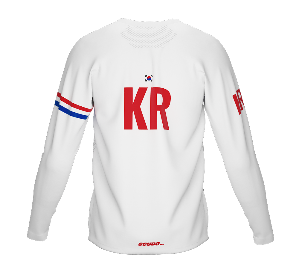 MTB BMX Cycling Jersey Long Sleeve Code South Korea White for Men and Women