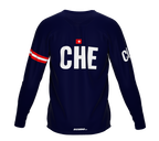 MTB BMX Cycling Jersey Long Sleeve Code Switzerland White for Men and Women