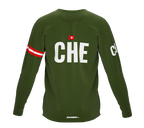 MTB BMX Cycling Jersey Long Sleeve Code Switzerland Green for Men and Women