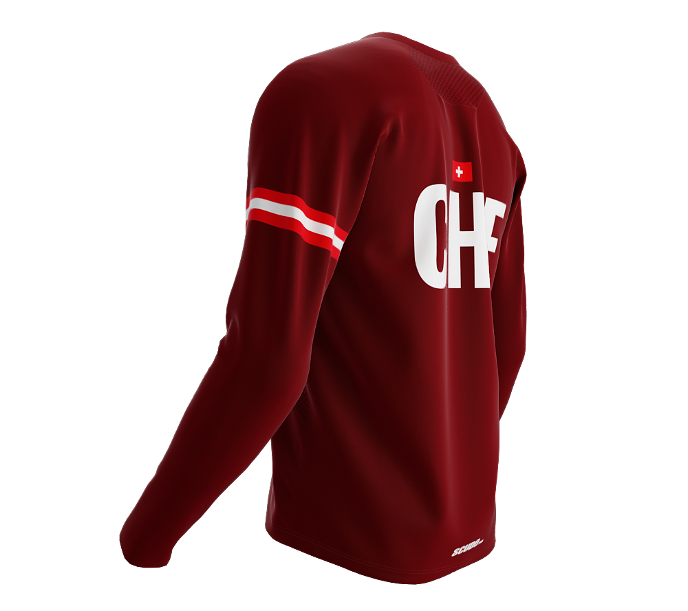 MTB BMX Cycling Jersey Long Sleeve Code Switzerland Vine for Men and Women