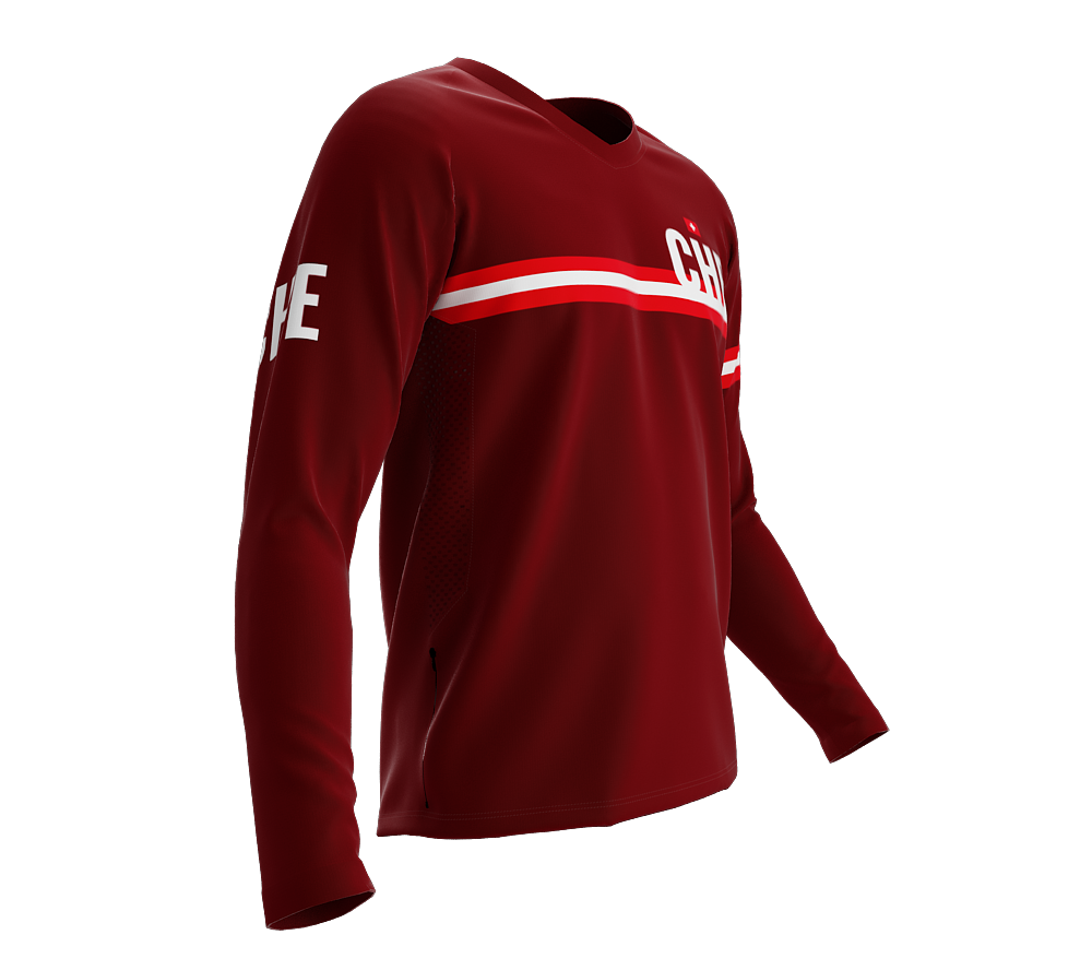 MTB BMX Cycling Jersey Long Sleeve Code Switzerland Vine for Men and Women