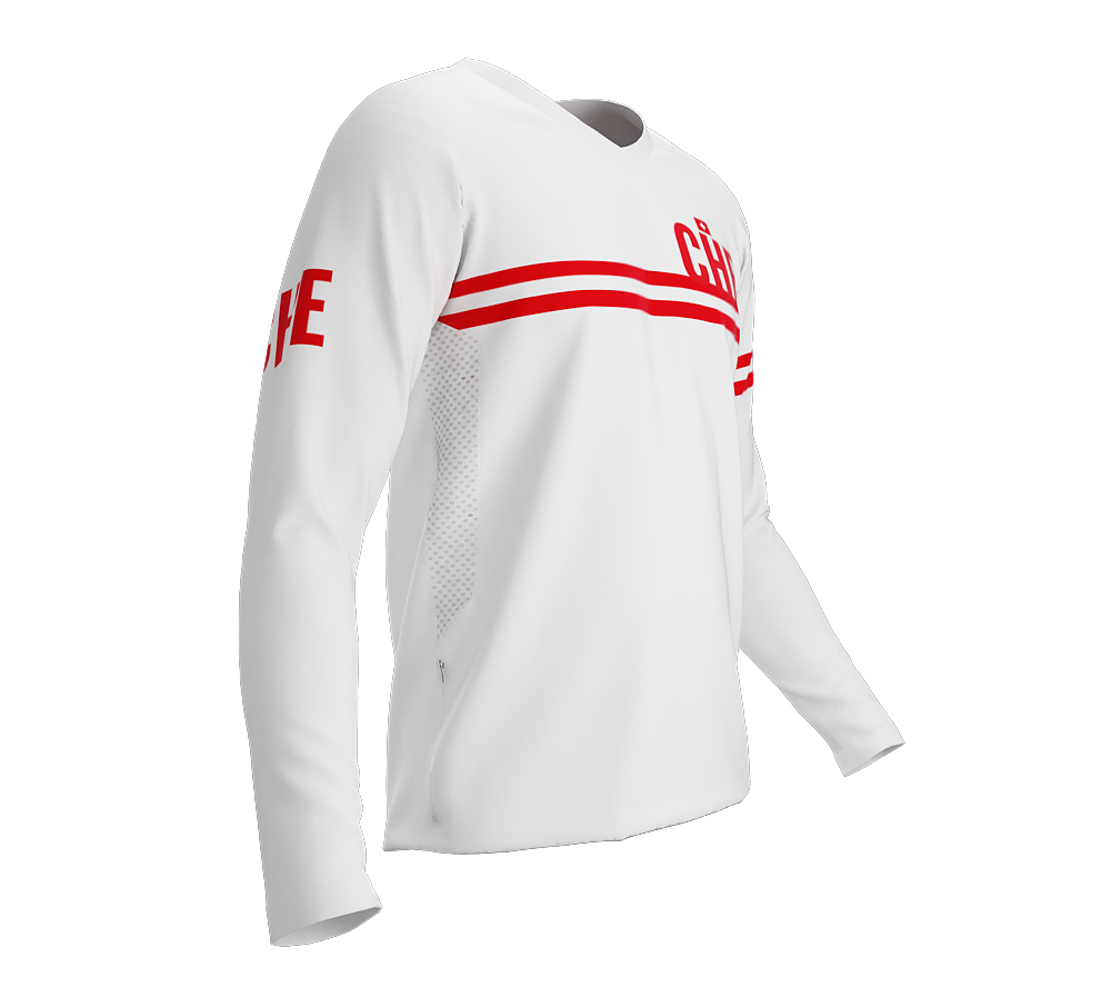 MTB BMX Cycling Jersey Long Sleeve Code Switzerland White for Men and Women