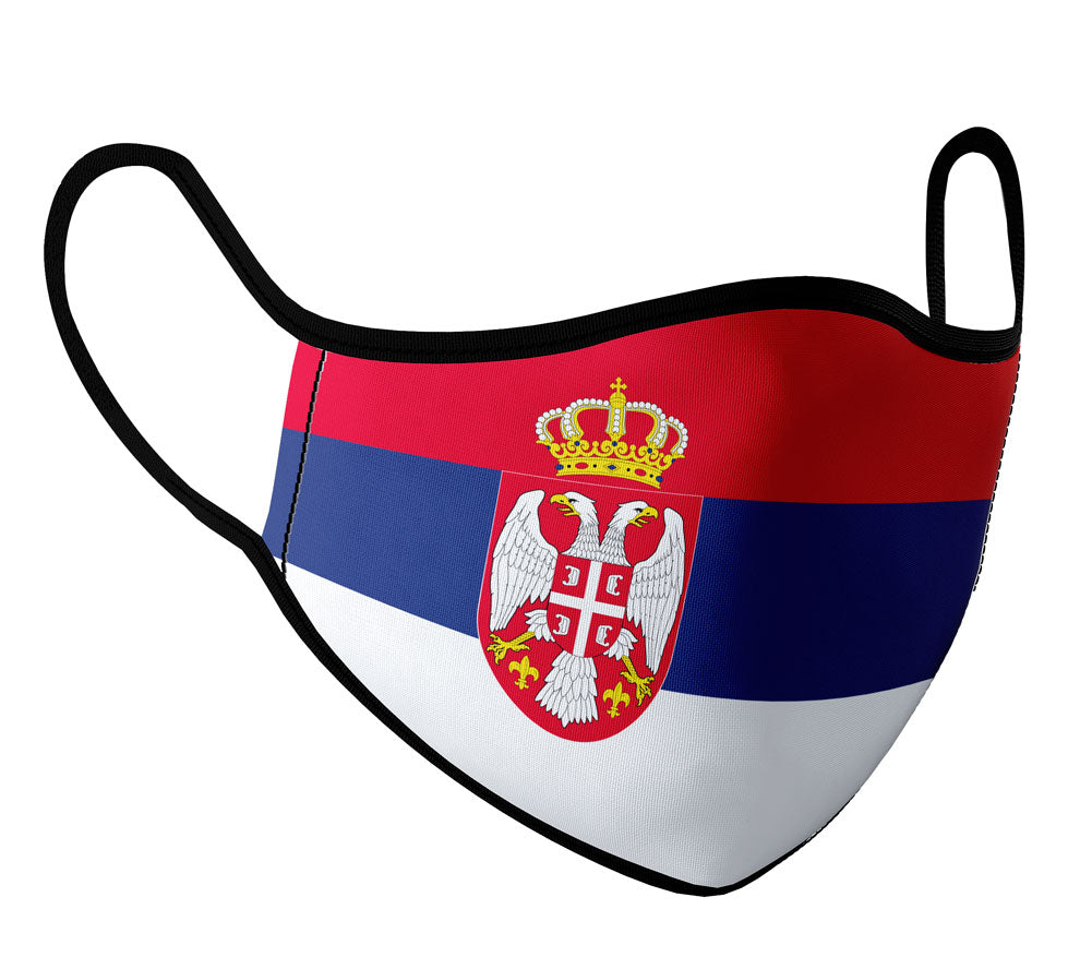 Serbia - Face Mask with fluid and moisture resistant fabric. Reusable and Washable